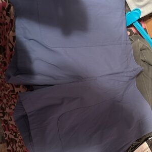 Eddie Bauer Solid Slate Blue Scrub Top